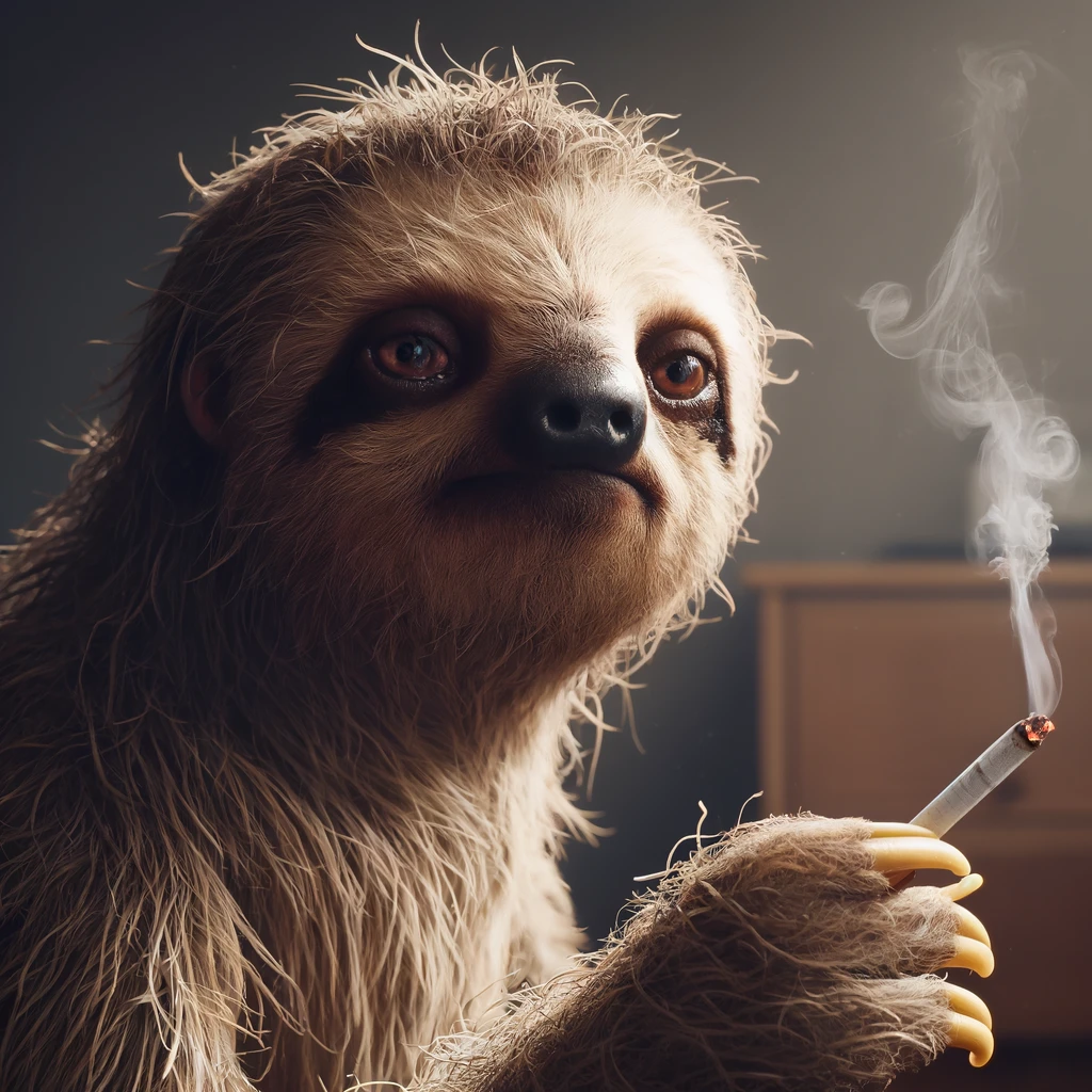 Smoking sloth